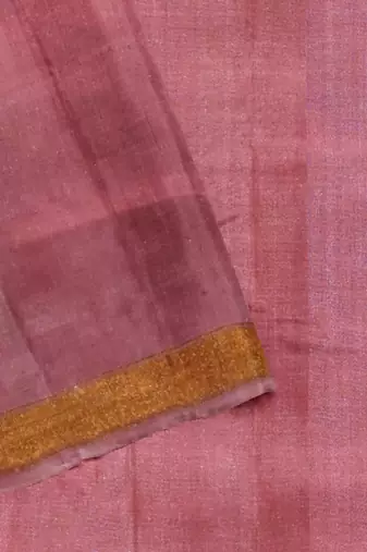 Gajari and pink mulberry pure silk single ikkat  saree