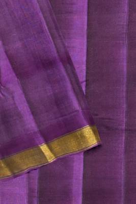 Purple mulberry pure silk single ikkat  saree 4