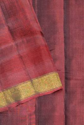 Maroon mulberry pure silk single ikkat  saree 5