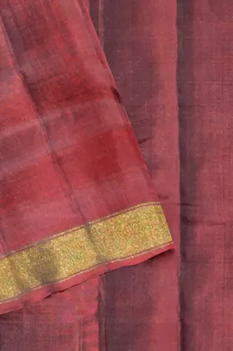Maroon mulberry pure silk single ikkat  saree