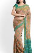 Multicolor mulberry pure silk single ikkat  saree