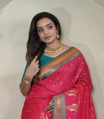 Rani Pink Kanchipuram Paithani Art Silk Saree