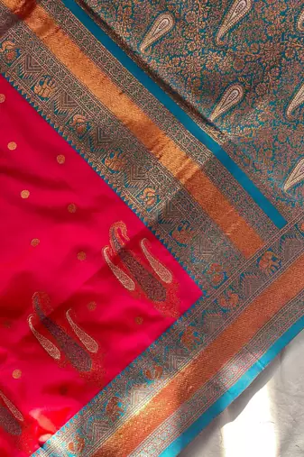 Rani Pink Kanchipuram Paithani Art Silk Saree
