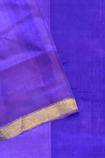 Purple and yellow mulberry pure silk single ikkat  saree