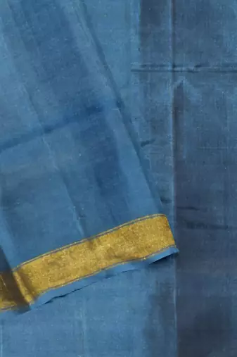 Turquoise blue mulberry pure silk single ikkat  saree