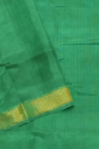 Green and pink mulberry pure silk single ikkat  saree