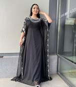 Black Moroccan Dubai Kaftans Farasha Abaya Dress Very Fancy Long Gown