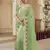 Green micro net party wear embroidered saree with blouse fabric 