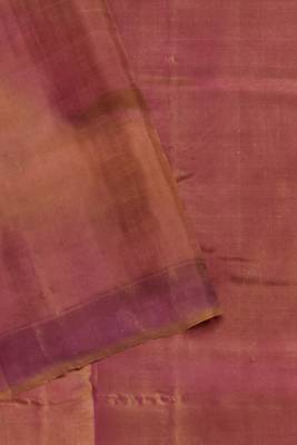 Peach and yellow mulberry pure silk single ikkat  saree 5