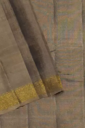 Khakhi mulberry pure silk single ikkat  saree