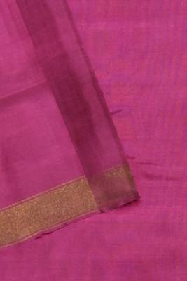 Green and pink mulberry pure silk single ikkat  saree 5