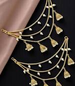 9blings gold plated 3 layered jhumki ear chain