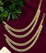 9blings gold plated beaded layered ear chain