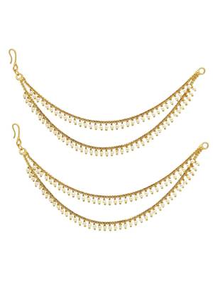 9blings gold plated beaded layered ear chain 2