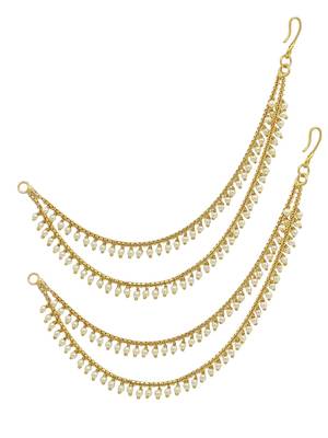 9blings gold plated beaded layered ear chain 3