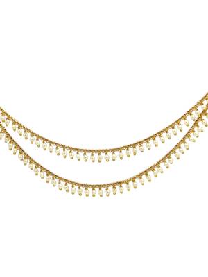 9blings gold plated beaded layered ear chain 4