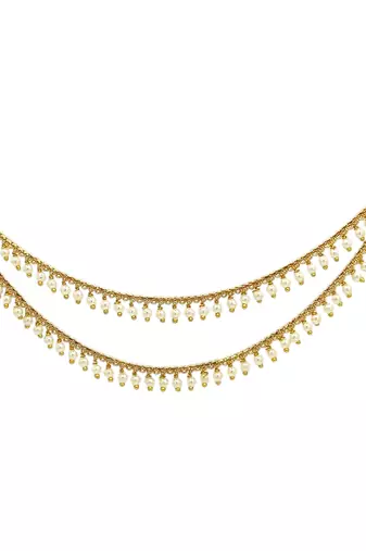 9blings gold plated beaded layered ear chain