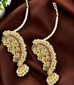 9blings gold plated peacock design maharashtrian style ear cuff earrings
