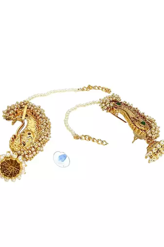 9blings gold plated peacock shape ear cuff earrings