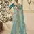 Light green georgette party wear embroidered saree with blouse fabric 
