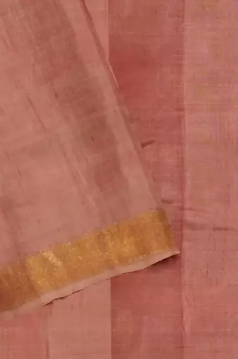 Gajari pink mulberry pure silk single ikkat  saree