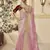 Pink georgette party wear embroidered saree with blouse fabric 