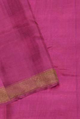 Pink mulberry pure silk single ikkat  saree 5