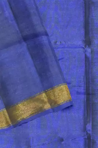 Blue mulberry pure silk single ikkat  saree
