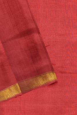Red and yellow mulberry pure silk single ikkat  saree 5