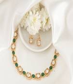 Glint green polki necklace