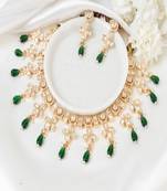 Evana polki green necklace