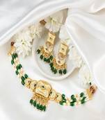 Keira green golden choker necklace