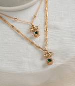 Misha multilayered polki chain pendant