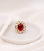 Azma red polki ring