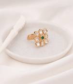 Nisa green polki ring