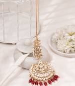 Adiya polki maroon maangtikka