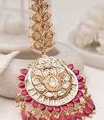 Huma polki pink maangtikka