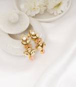 Peach kundan earring