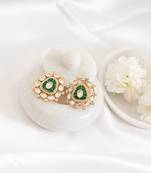 Reen green polki earrings