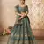 Green Banarasi Patches & Zari Net & Tissue lehenga with Unstiched Lehenga