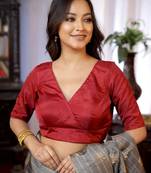 Maroon Silk Designer Blouse