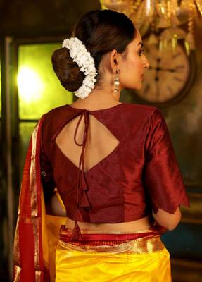 Maroon Dupion Silk Designer Blouse 2