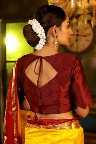 Maroon Dupion Silk Designer Blouse