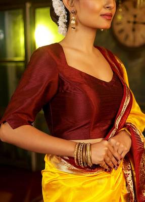 Maroon Dupion Silk Designer Blouse 3