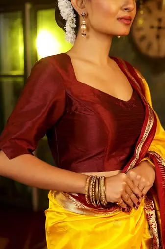 Maroon Dupion Silk Designer Blouse