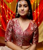 Maroon Brocade Designer Blouse