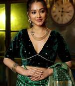 Green Velvet Designer Blouse