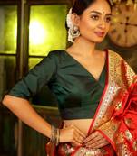 Green Silk Designer Blouse