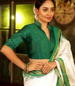 Green Dupion Silk Designer Blouse