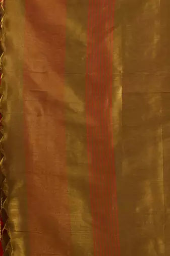 olive contrast weave pallu tissue silk saree with lining blouse